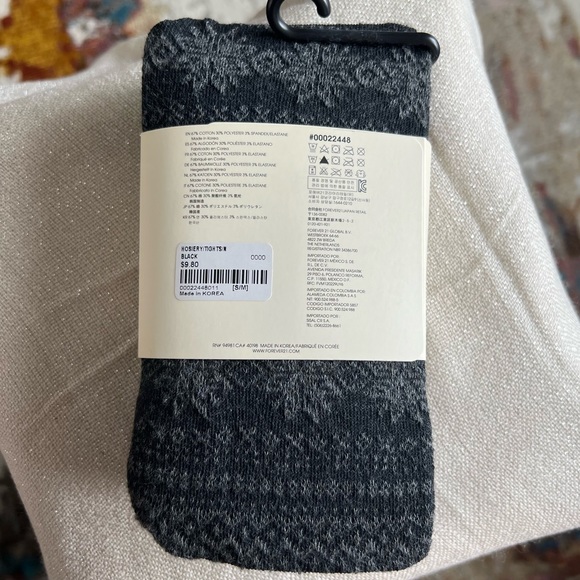 NWT Forever 21 knit tights women’s small-medium grey and black - Picture 3 of 3